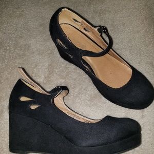 Wedge mary janes